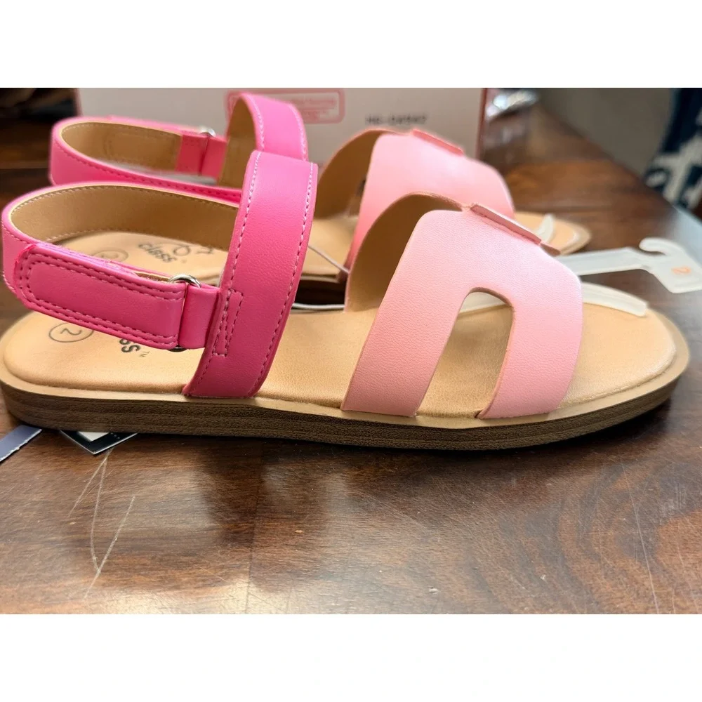 Art Class Sandals Girls Size 2 Pink Ankle Strap H-Band‎ Casual NWT